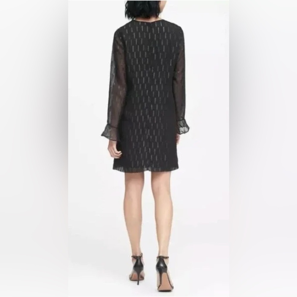 Beautiful 00Petite Banana long sleeve chiffon black dress! - Picture 2 of 6